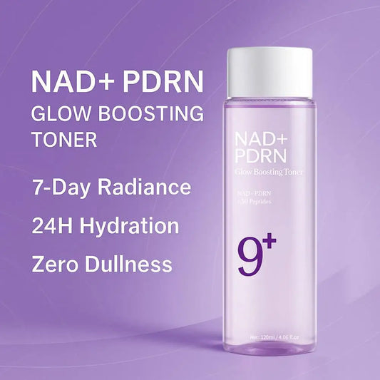 9+ NAD+ PDRN Glow Boosting Toner Firms Lifts Hydrates Moisturizes Reduces Fine Lines Soothes Repairs Damaged Skin Barrier